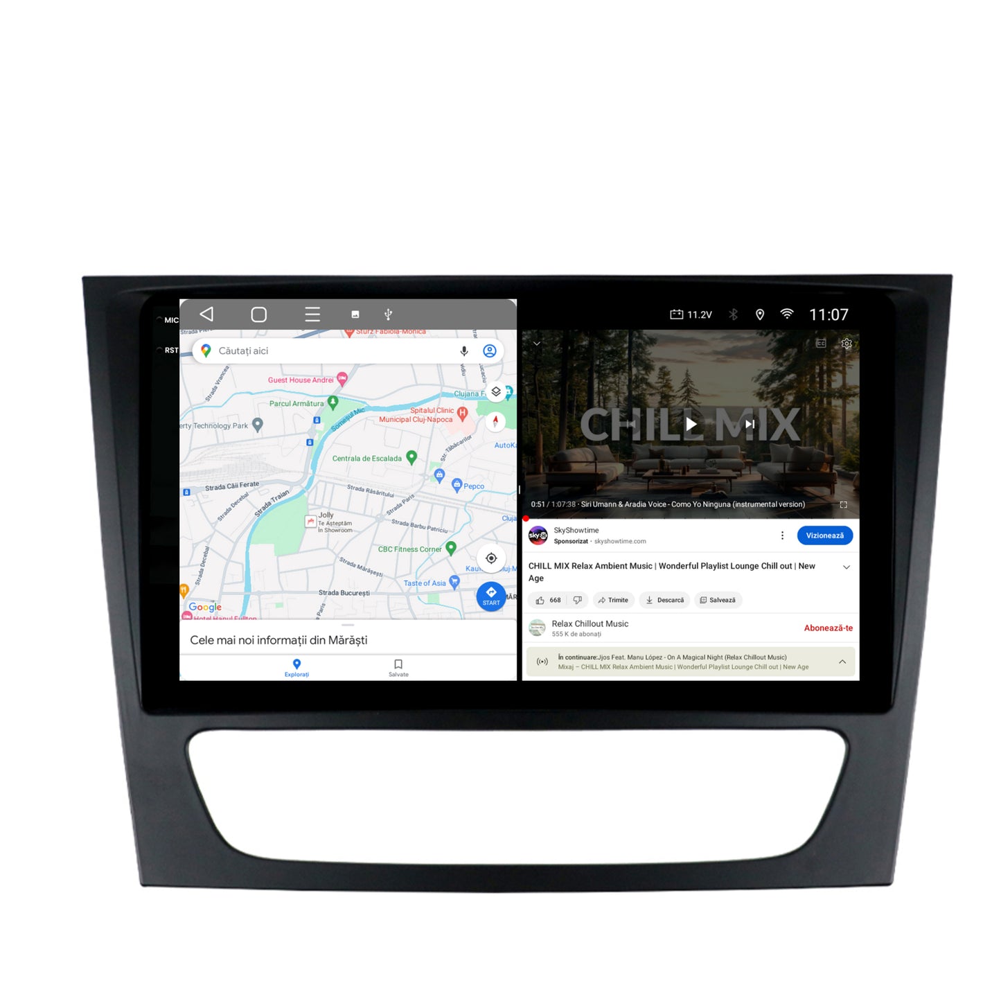 Navigatie 2K Mercedes Benz W211/CLS, Android, S-Quadcore / 4GB RAM + 64GB ROM, 9.5 Inch - AD-BGS90042K+AD-BGRKIT415