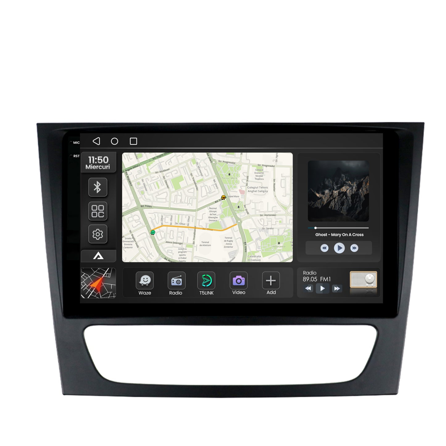 Navigatie 2K Mercedes Benz W211/CLS, Android, S-Quadcore / 4GB RAM + 64GB ROM, 9.5 Inch - AD-BGS90042K+AD-BGRKIT415