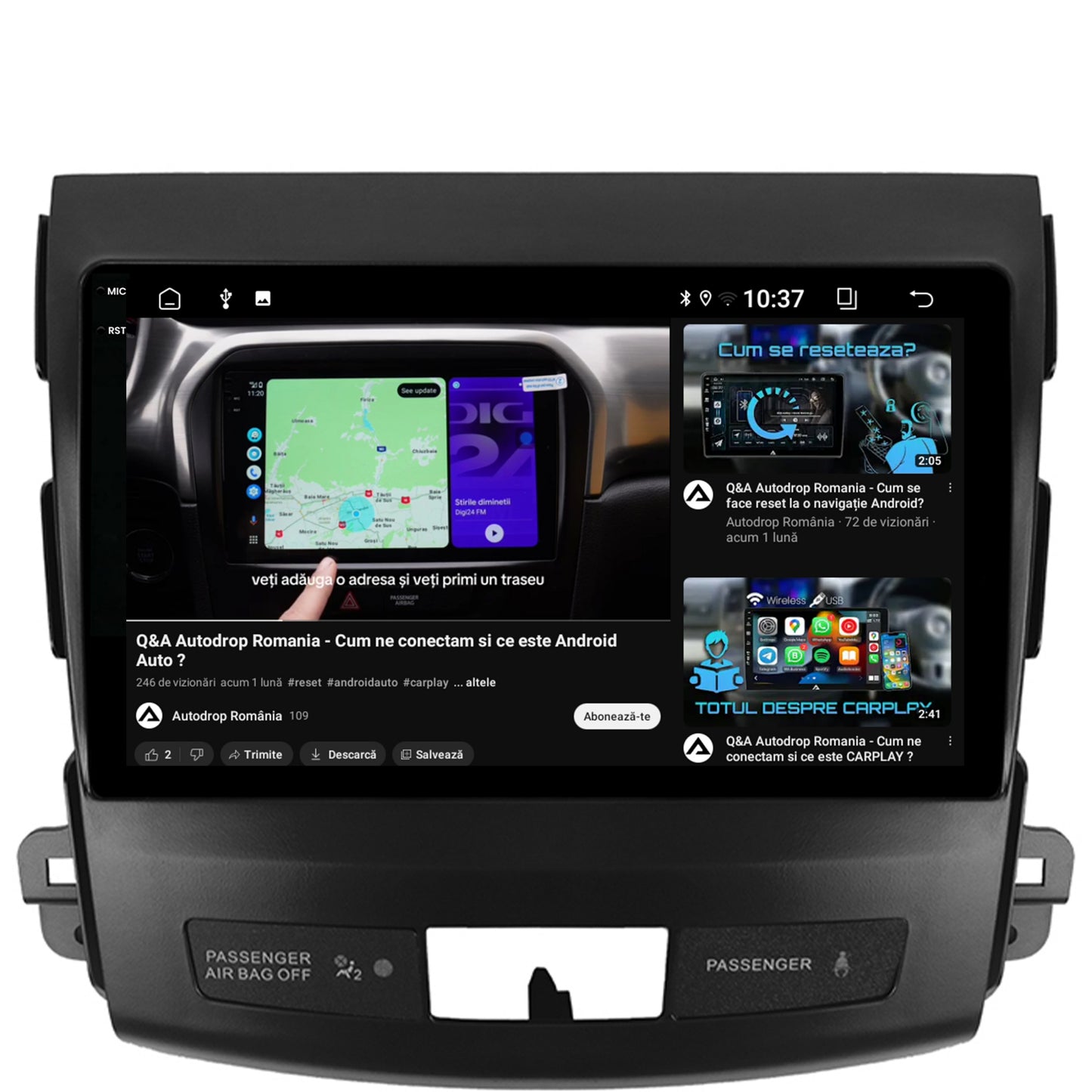 Navigatie 2K Mitstubishi Outlander / Peugeot 4007 / Citroen C-Crosser, Android, S-Quadcore / 4GB RAM + 64GB ROM, 9.5 Inch - AD-BGS90042K+AD-BGRKIT276