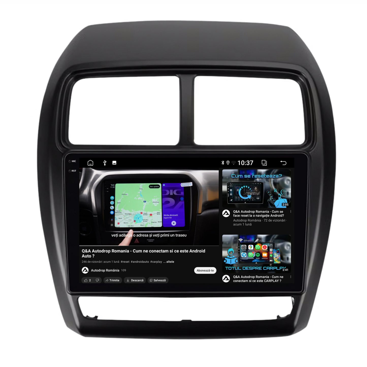 Navigatie 2K Mitsubishi ASX (2016-2019), Android, S-Quadcore / 4GB RAM + 64GB ROM, 9.5 Inch - AD-BGS90042K+AD-BGRKIT267V2
