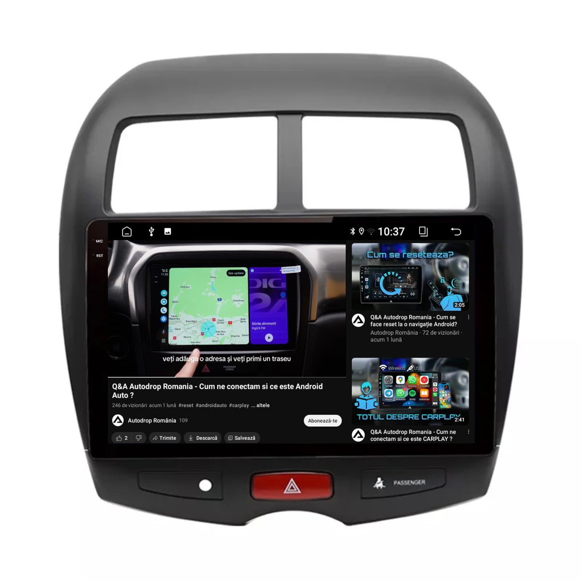 Navigatie 2K Mitsubishi ASX / Peugeot 4008 (2010-2018), Android, S-Quadcore / 4GB RAM + 64GB ROM, 10.36 Inch - AD-BGS100042K+AD-BGRKIT267