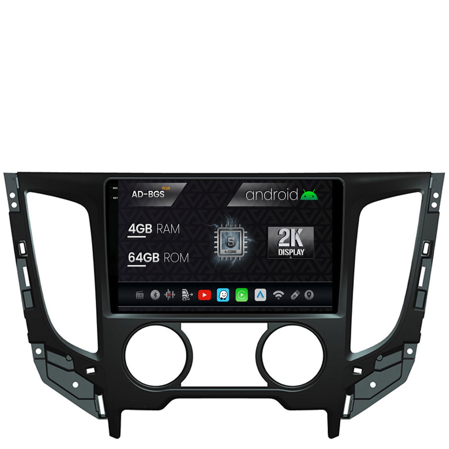 Navigatie 2K Mitsubishi L200 (2014-2020), Android, S-Quadcore / 4GB RAM + 64GB ROM, 9.5 Inch - AD-BGS90042K+AD-BGRKIT273