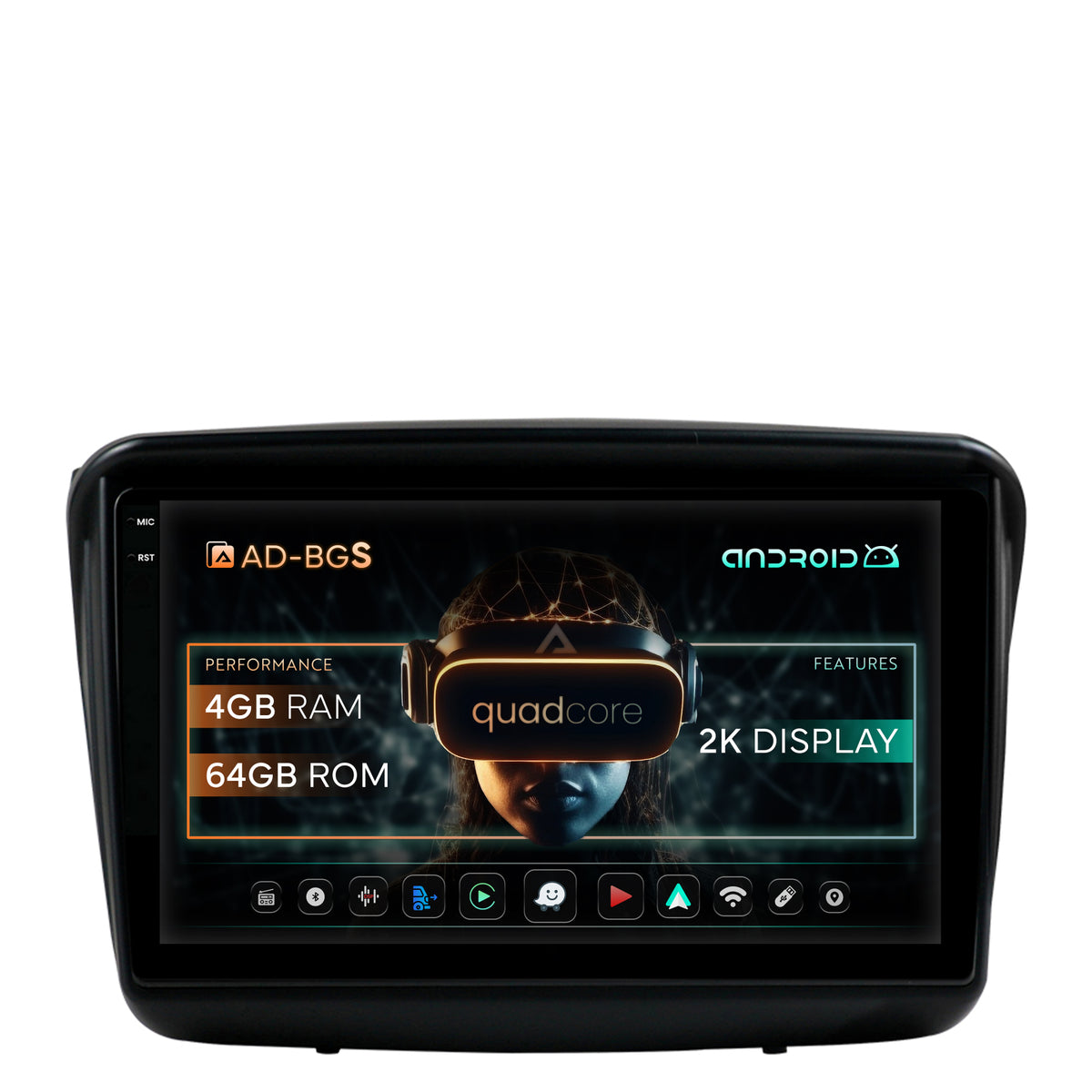 Navigatie 2K Mitsubishi L200 / Pajero Sport, Android, S-Quadcore / 4GB RAM + 64GB ROM, 9.5 Inch - AD-BGS90042K+AD-BGRKIT278