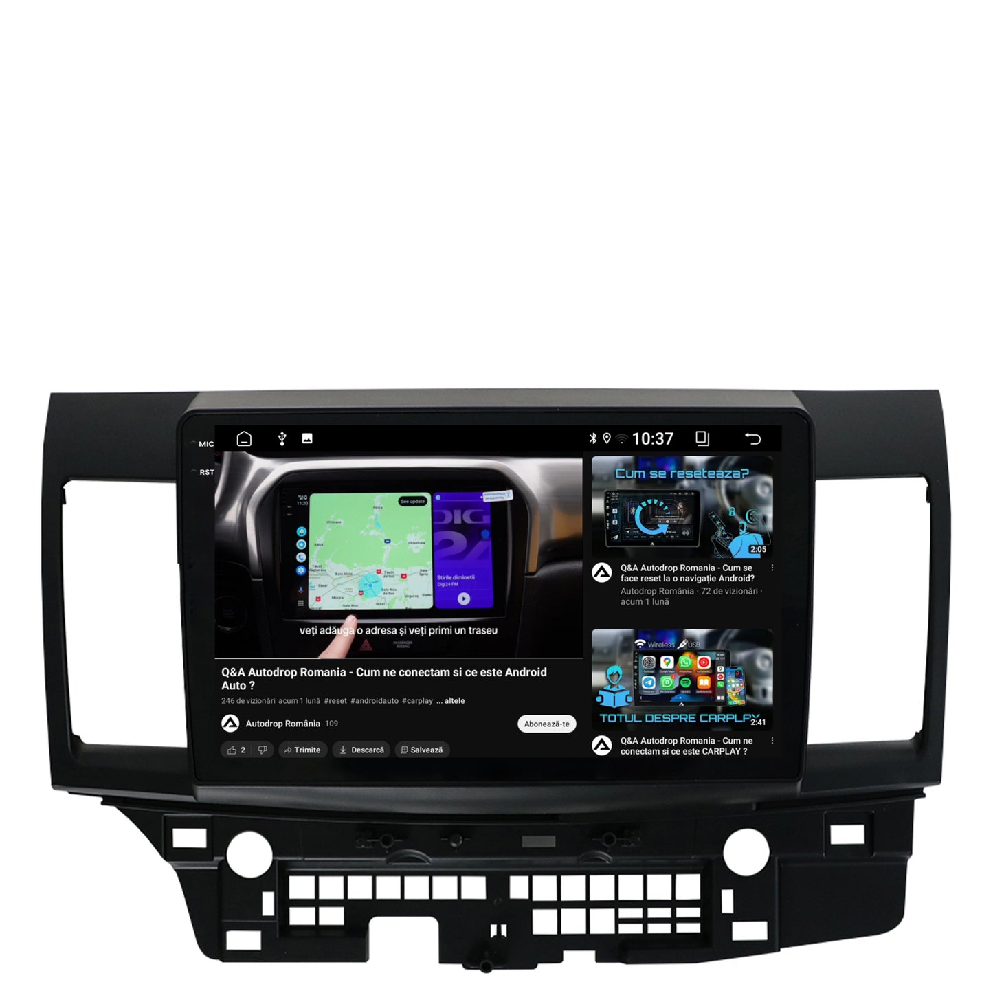 Navigatie 2K Mitsubishi Lancer (2007-2016), Android, S-Quadcore / 4GB RAM + 64GB ROM, 10.36 Inch - AD-BGS100042K+AD-BGRKIT269