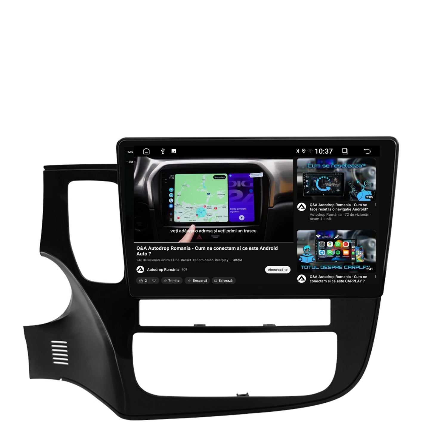 Navigatie 2K Mitsubishi Outlander (2013-2020), Android, S-Quadcore / 4GB RAM + 64GB ROM, 10.36 Inch - AD-BGS100042K+AD-BGRKIT268