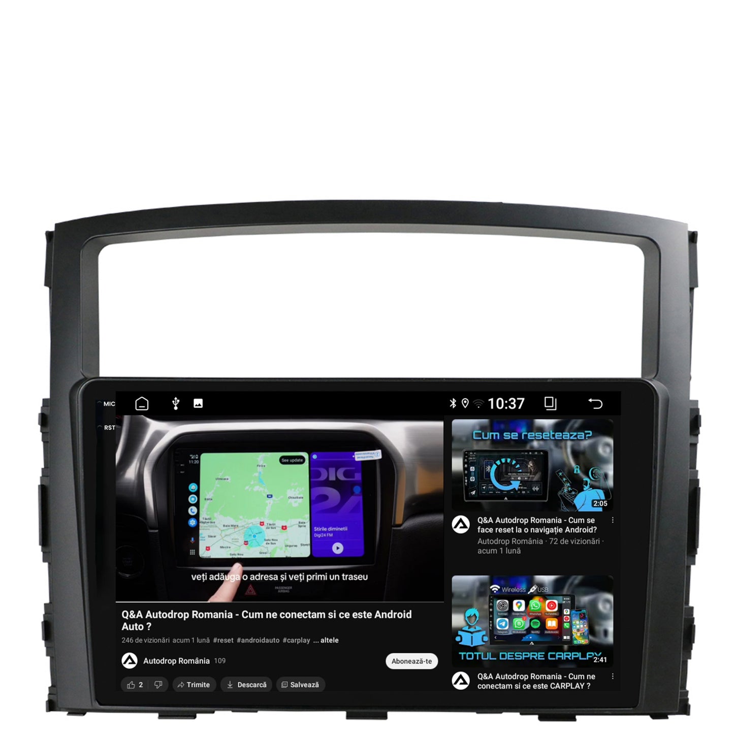 Navigatie 2K Mitsubishi Pajero (2006-2014), Android, S-Quadcore / 4GB RAM + 64GB ROM, 9.5 Inch - AD-BGS90042K+AD-BGRKIT271