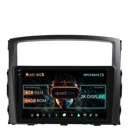 Navigatie 2K Mitsubishi Pajero (2006-2014), Android, S-Quadcore / 4GB RAM + 64GB ROM, 9.5 Inch - AD-BGS90042K+AD-BGRKIT271