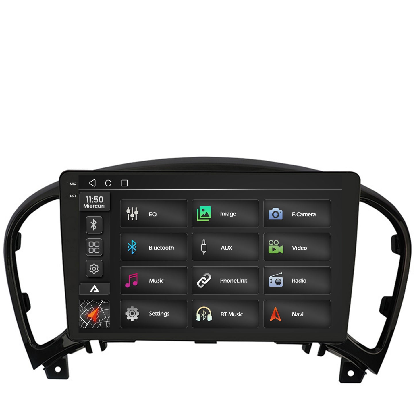 Navigatie 2K Nissan Juke (2010-2019), Android, S-Quadcore / 4GB RAM + 64GB ROM, 9.5 Inch - AD-BGS90042K+AD-BGRKIT168