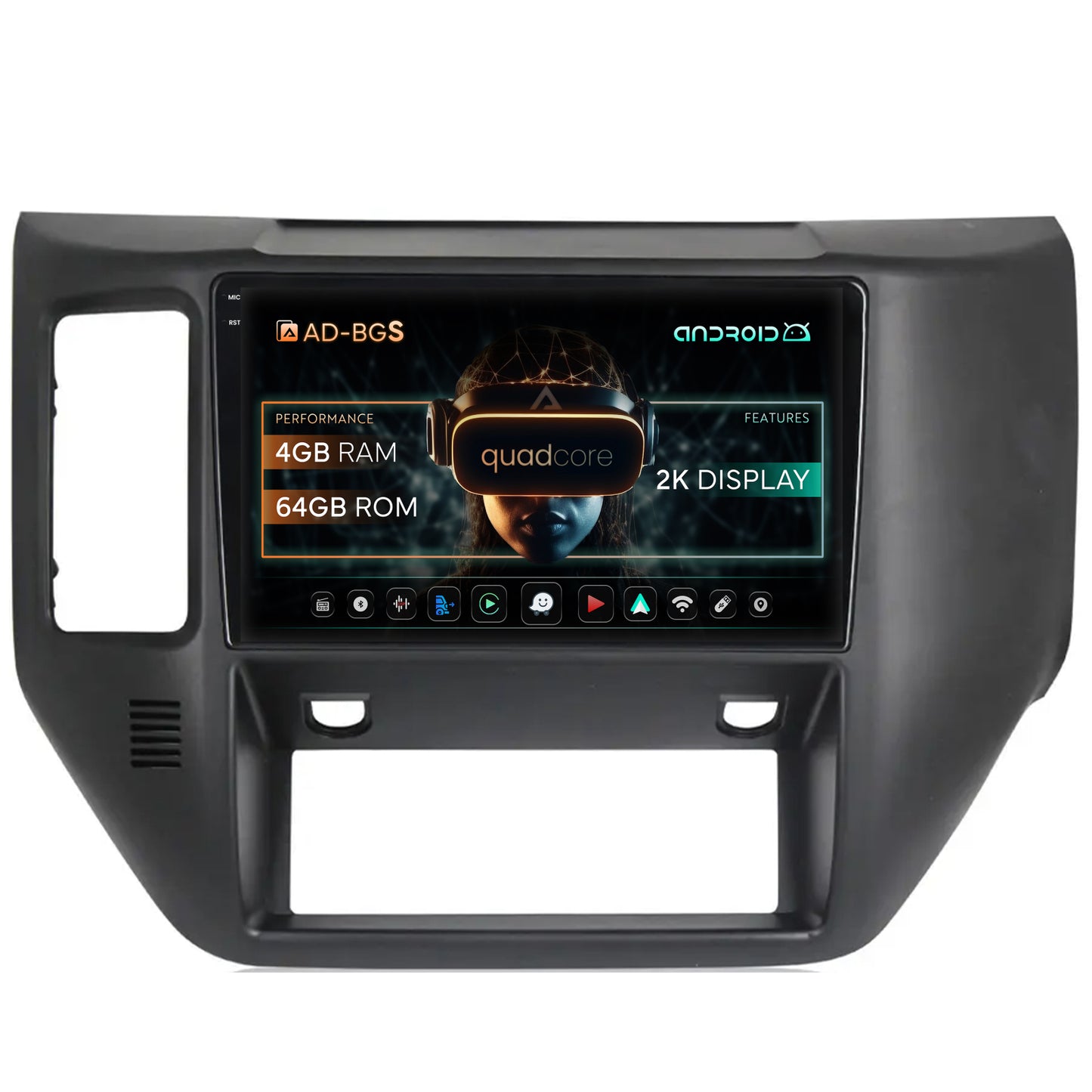 Navigatie 2K Nissan Patrol (2004-2012), Android, S-Quadcore / 4GB RAM + 64GB ROM, 9.5 Inch - AD-BGS90042K+AD-BGRKIT166V2