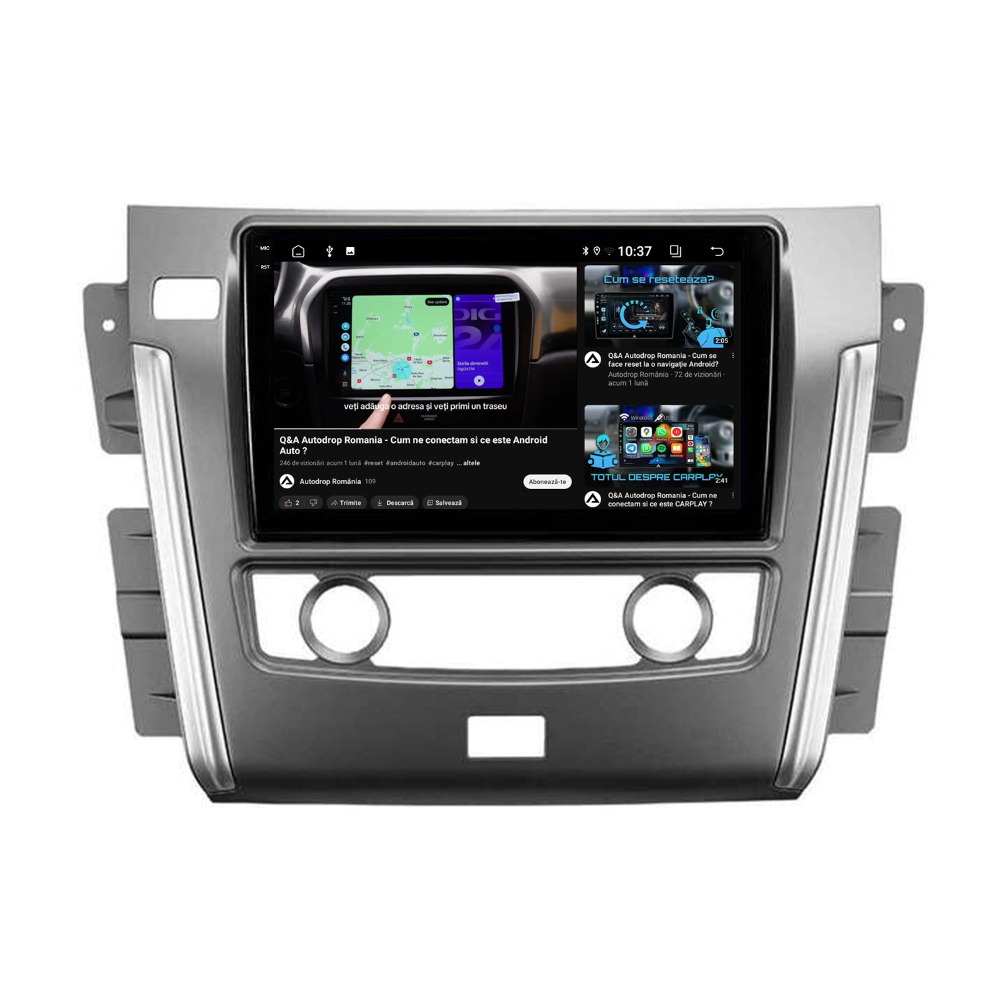 Navigatie 2K Nissan Patrol (2012-2020), Android, S-Quadcore / 4GB RAM + 64GB ROM, 10.36 Inch - AD-BGS100042K+AD-BGRKIT164