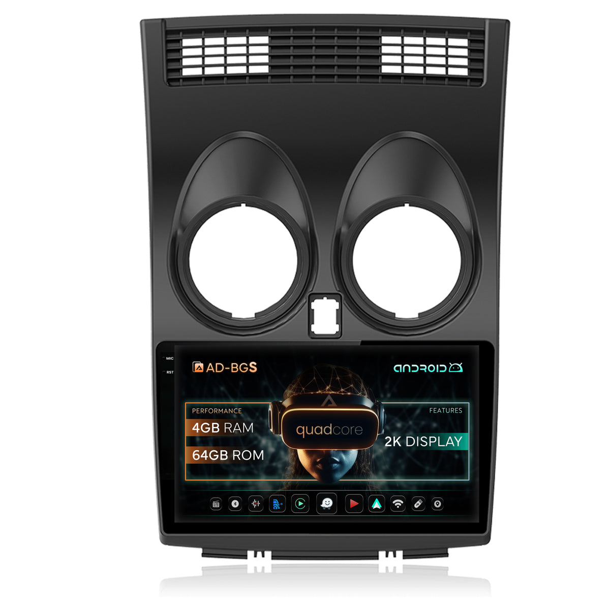 Navigatie 2K Nissan Qashqai (2006-2014), Android, S-Quadcore / 4GB RAM + 64GB ROM, 9.5 Inch - AD-BGS90042K+AD-BGRKIT161