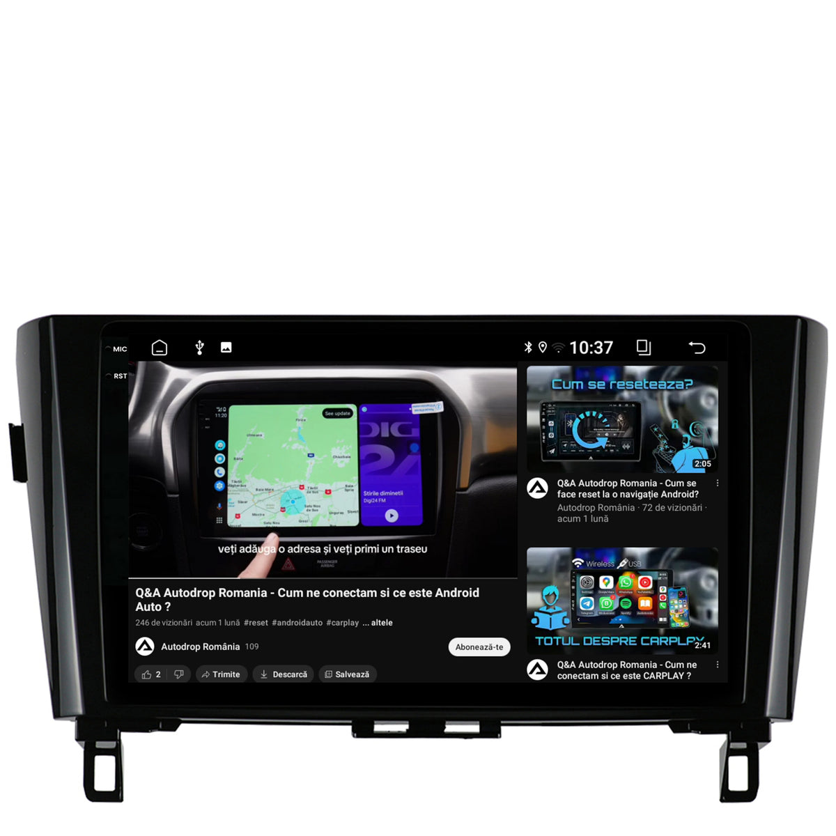Navigatie 2K Nissan Qashqai / X-Trail (2013+), Android, S-Quadcore / 4GB RAM + 64GB ROM, 10.36 Inch - AD-BGS100042K+AD-BGRKIT162