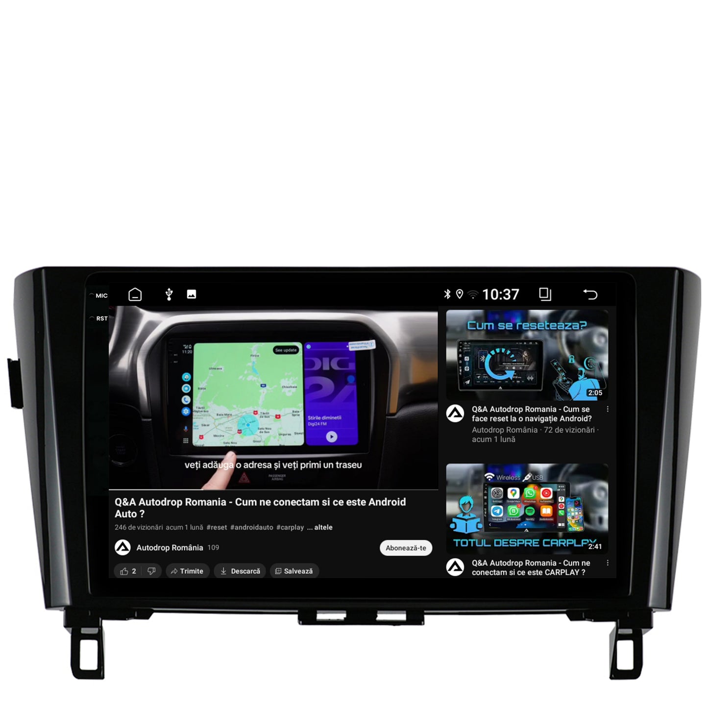 Navigatie 2K Nissan Qashqai / X-Trail (2013+), Android, S-Quadcore / 4GB RAM + 64GB ROM, 10.36 Inch - AD-BGS100042K+AD-BGRKIT162