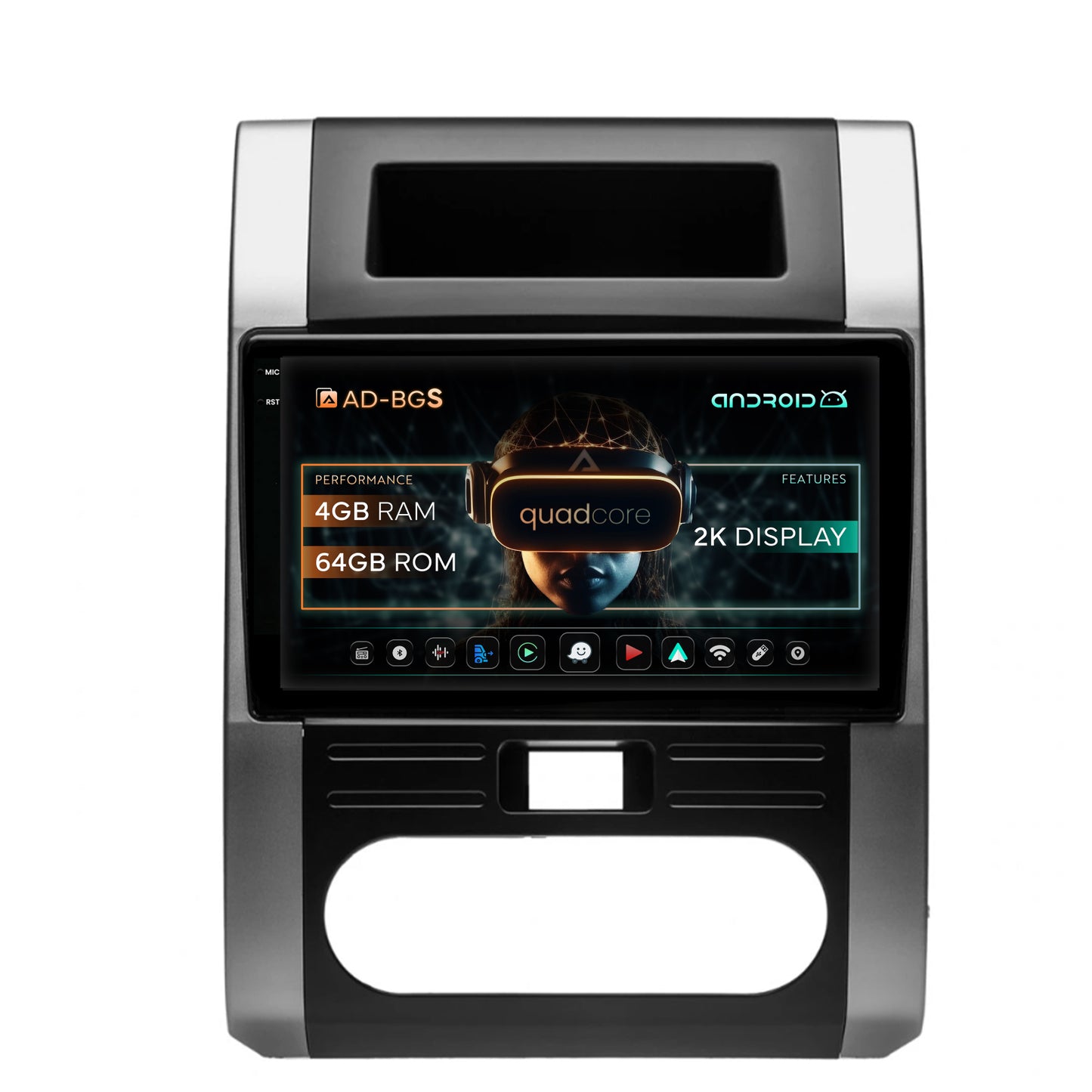 Navigatie 2K Nissan X-Trail (2007-2015), Android, S-Quadcore / 4GB RAM + 64GB ROM, 10.36 Inch - AD-BGS100042K+AD-BGRKIT160
