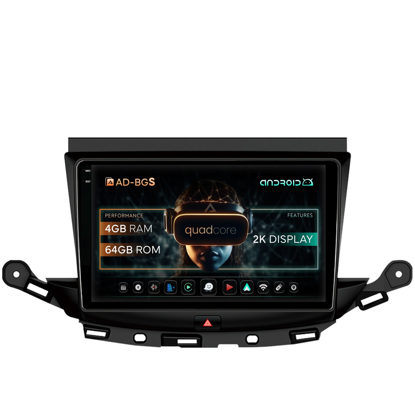 Navigatie 2K Opel Astra K, Android, S-Quadcore / 4GB RAM + 64GB ROM, 9.5 Inch - AD-BGS90042K+AD-BGRKIT251