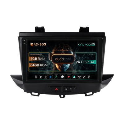 Navigatie 2K Opel Grandland X / Opel Crossland X (2017-2021), Android, S-Quadcore / 4GB RAM + 64GB ROM, 9.5 Inch - AD-BGS90042K+AD-BGRKIT354