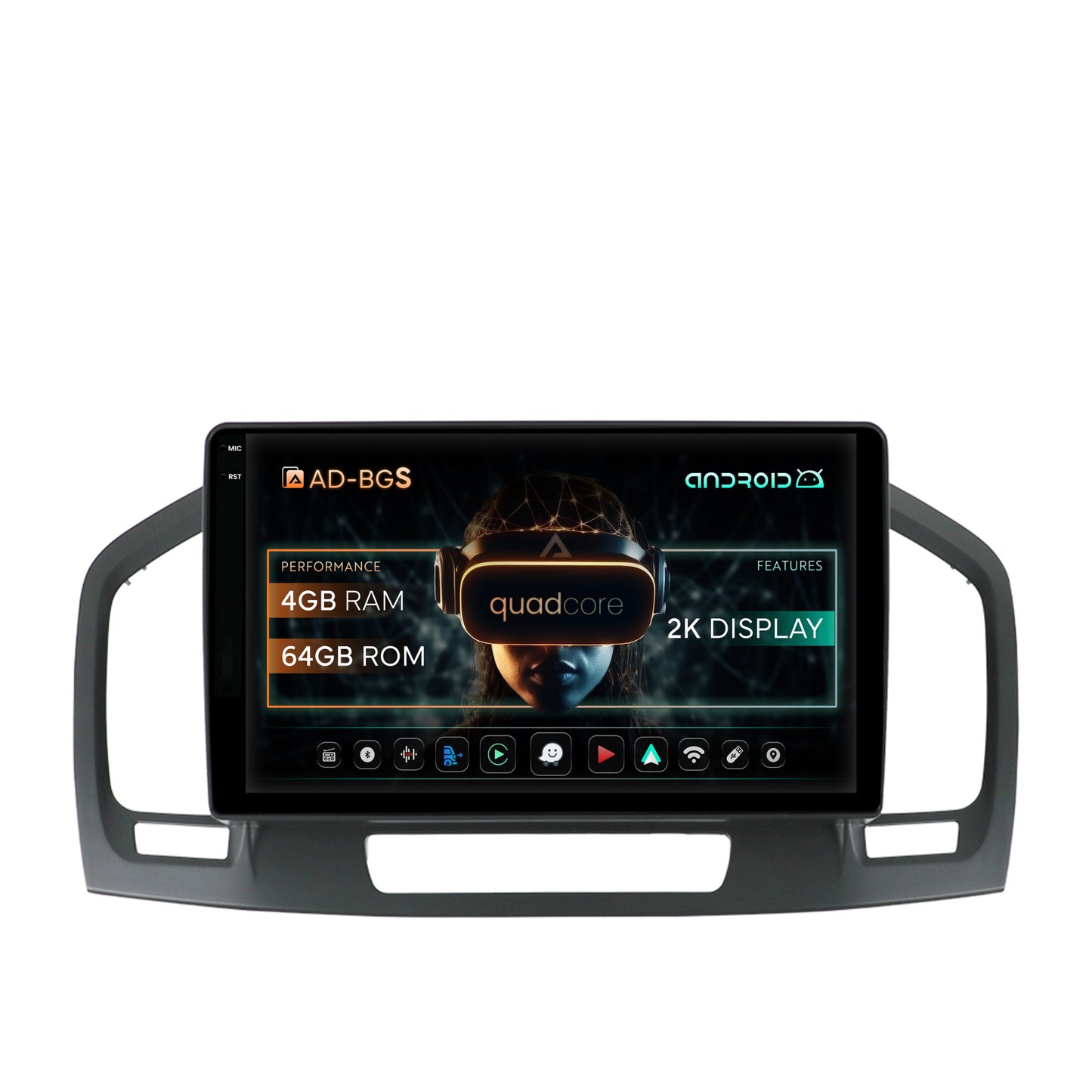 Navigatie 2K Opel Insignia (2008-2013), Android, S-Quadcore / 4GB RAM + 64GB ROM, 9.5 Inch - AD-BGS90042K+AD-BGRKIT254