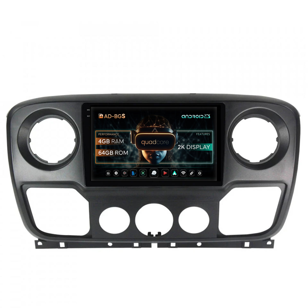 Navigatie 2K Opel Movano / Renault Master / Nissan NV400 (2011-2021), Android, S-Quadcore / 4GB RAM + 64GB ROM, 10.36 Inch - AD-BGS100042K+AD-BGRKIT388V2