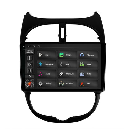 Navigatie 2K Peugeot 206 (1998-2012), Android, S-Quadcore / 4GB RAM + 64GB ROM, 9.5 Inch - AD-BGS90042K+AD-BGRKIT262