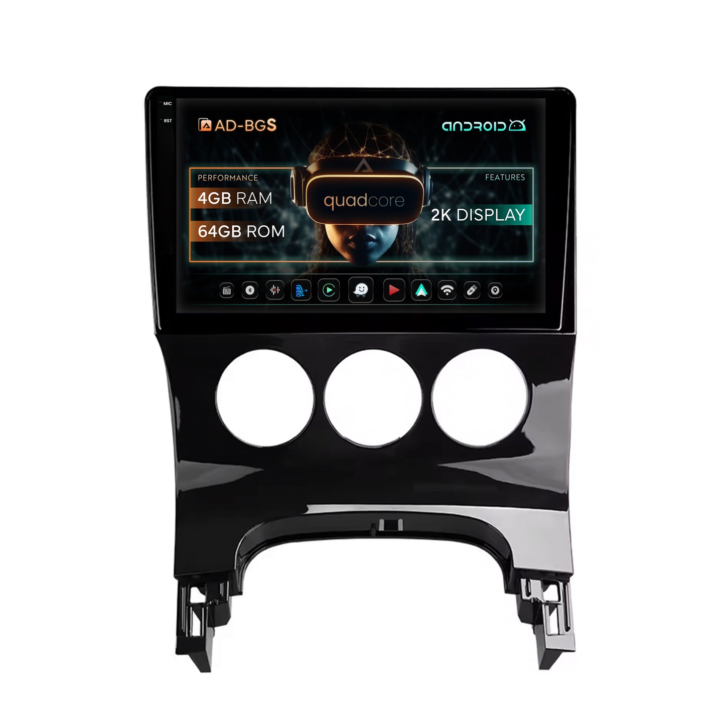 Navigatie 2K Peugeot 3008/5008, Android, S-Quadcore / 4GB RAM + 64GB ROM, 9.5 Inch - AD-BGS90042K+AD-BGRKIT260
