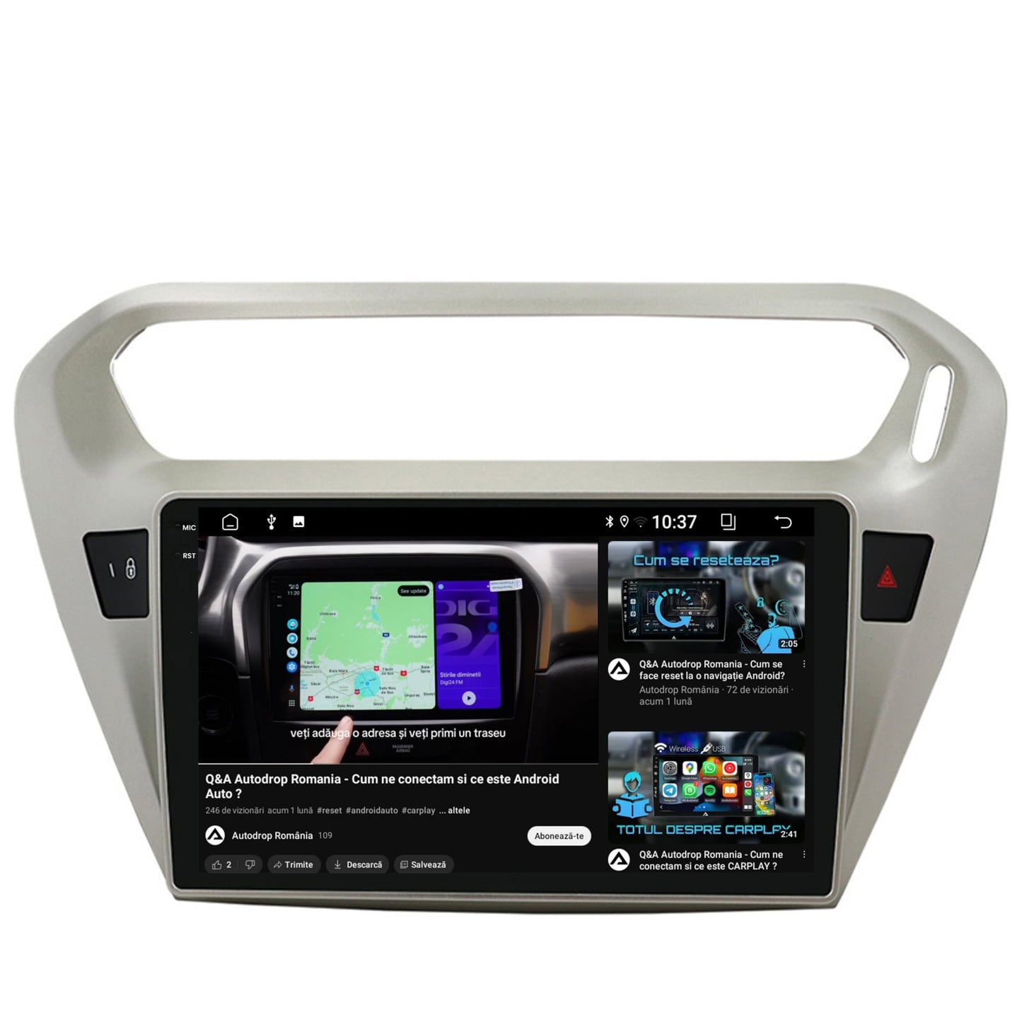 Navigatie 2K Peugeot 301 / Citroen C-Elysee, Android, S-Quadcore / 4GB RAM + 64GB ROM, 9.5 Inch - AD-BGS90042K+AD-BGRKIT255