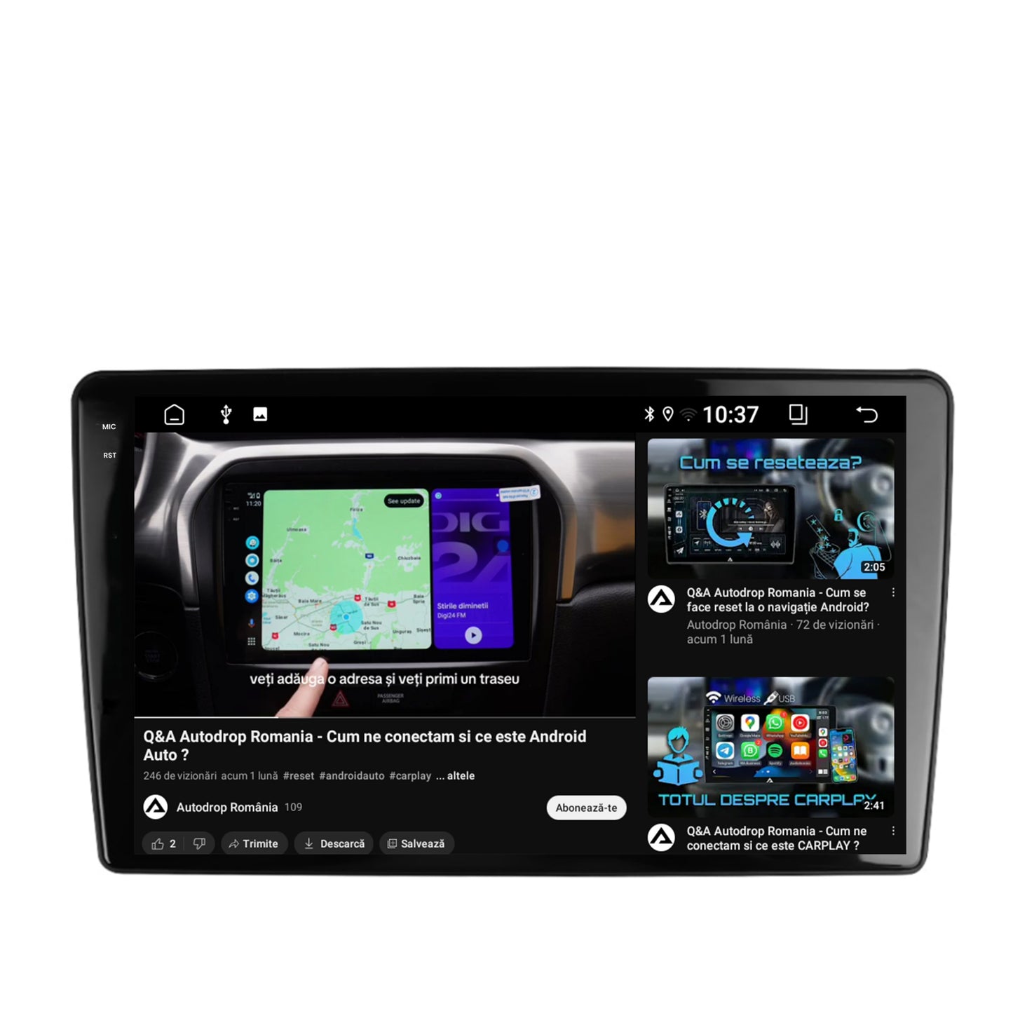 Navigatie 2K Peugeot 307, Android, S-Quadcore / 4GB RAM + 64GB ROM, 9.5 Inch - AD-BGS90042K+AD-BGRKIT266S