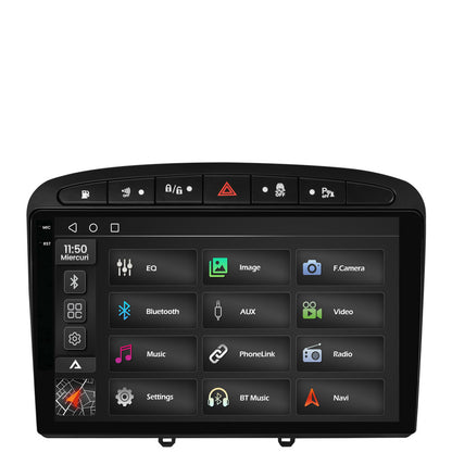Navigatie 2K Peugeot 308/408 (2008-2013), Android, S-Quadcore / 4GB RAM + 64GB ROM, 9.5 Inch - AD-BGS90042K+AD-BGRKIT265
