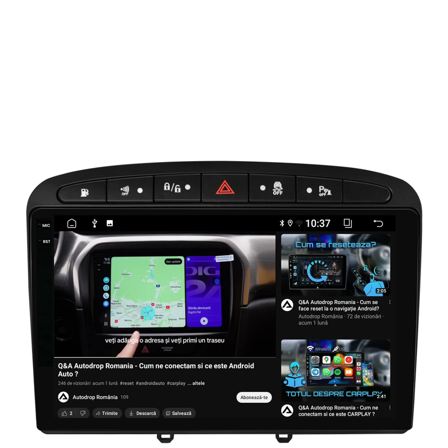 Navigatie 2K Peugeot 308/408 (2008-2013), Android, S-Quadcore / 4GB RAM + 64GB ROM, 9.5 Inch - AD-BGS90042K+AD-BGRKIT265
