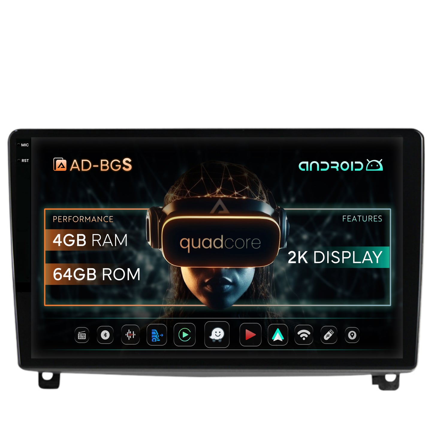 Navigatie 2K Peugeot 407 (2004-2011), Android, S-Quadcore / 4GB RAM + 64GB ROM, 9.5 Inch - AD-BGS90042K+AD-BGRKIT266V3