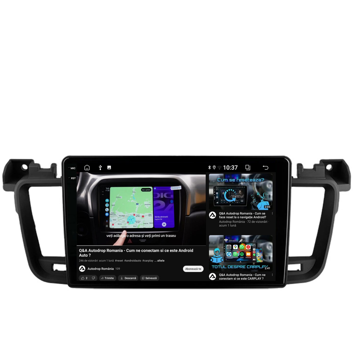 Navigatie 2K Peugeot 508 (2010-2018), Android, S-Quadcore / 4GB RAM + 64GB ROM, 9.5 Inch - AD-BGS90042K+AD-BGRKIT264