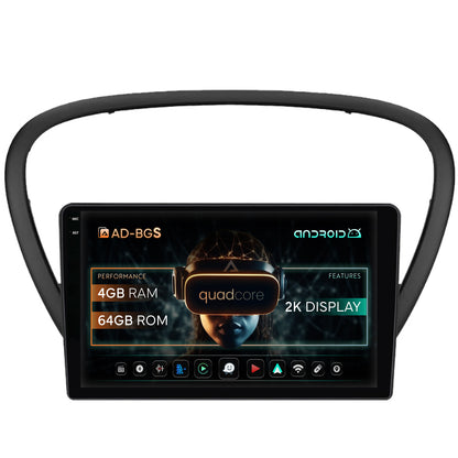 Navigatie 2K Peugeot 607 (2004-2011), Android, S-Quadcore / 4GB RAM + 64GB ROM, 9.5 Inch - AD-BGS90042K+AD-BGRKIT266V4