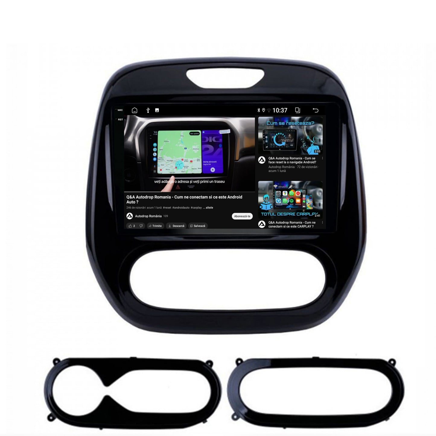 Navigatie 2K Renault Captur (2013-2019), Android, S-Quadcore / 4GB RAM + 64GB ROM, 9.5 Inch - AD-BGS90042K+AD-BGRKIT378