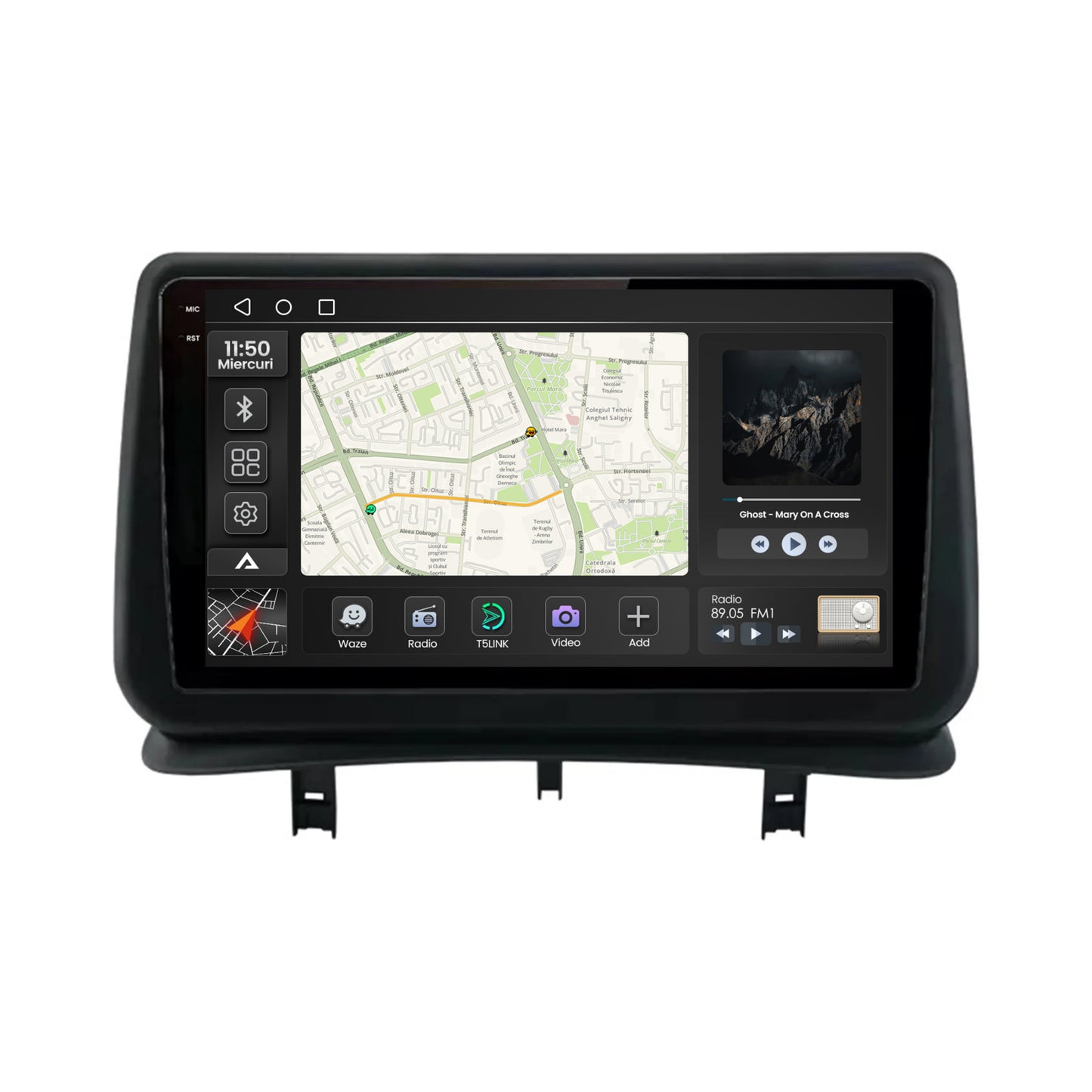 Navigatie 2K Renault Clio 3 (2005-2013), Android, S-Quadcore / 4GB RAM + 64GB ROM, 9.5 Inch - AD-BGS90042K+AD-BGRKIT371V2