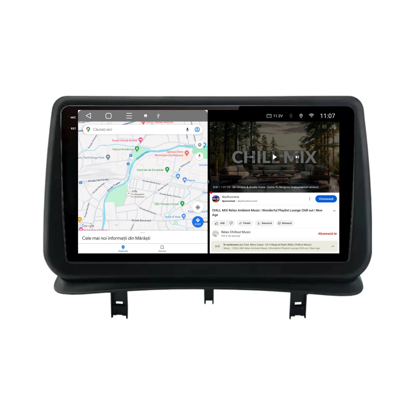 Navigatie 2K Renault Clio 3 (2005-2013), Android, S-Quadcore / 4GB RAM + 64GB ROM, 9.5 Inch - AD-BGS90042K+AD-BGRKIT371V2