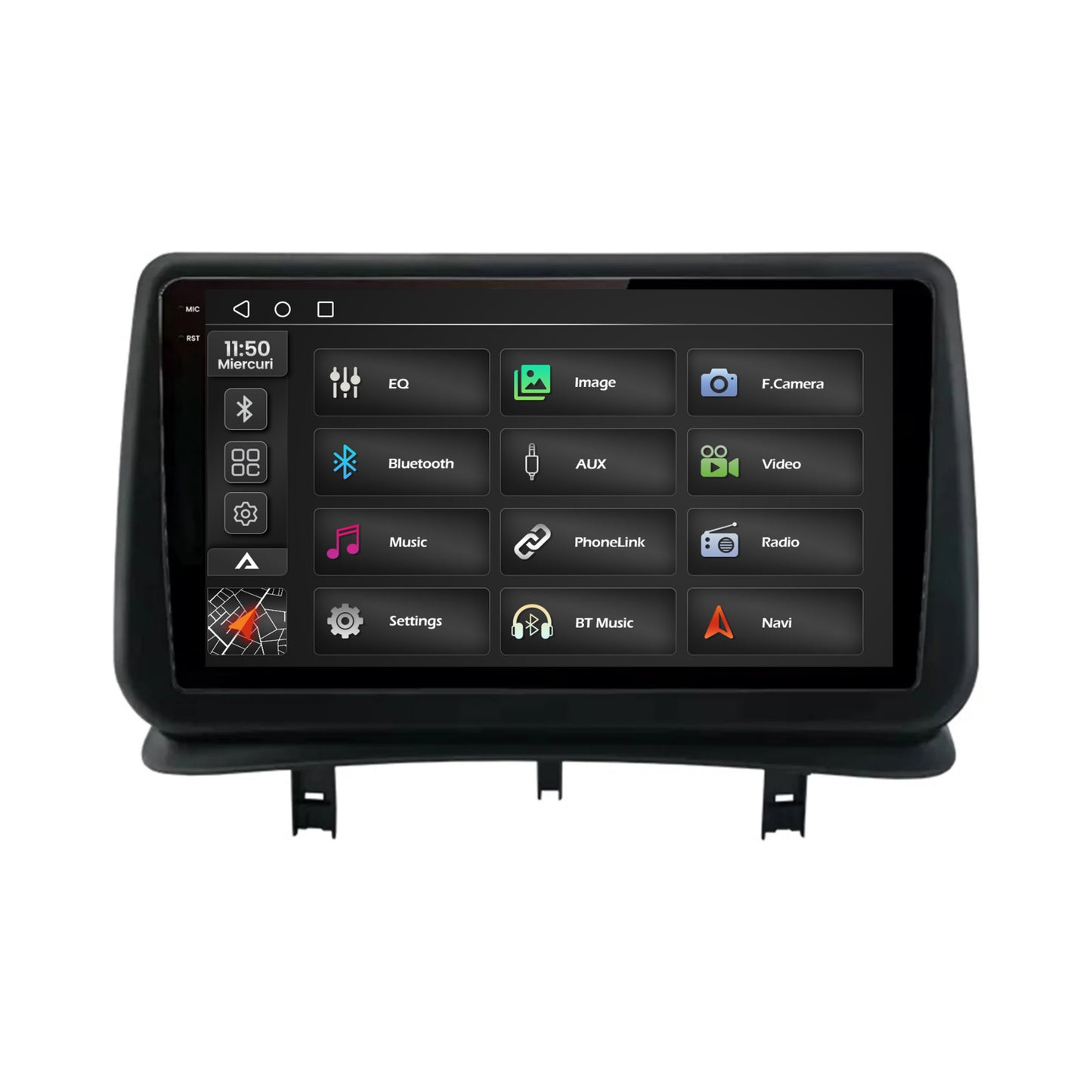 Navigatie 2K Renault Clio 3 (2005-2013), Android, S-Quadcore / 4GB RAM + 64GB ROM, 9.5 Inch - AD-BGS90042K+AD-BGRKIT371V2