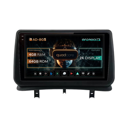 Navigatie 2K Renault Clio 3 (2005-2013), Android, S-Quadcore / 4GB RAM + 64GB ROM, 9.5 Inch - AD-BGS90042K+AD-BGRKIT371V2