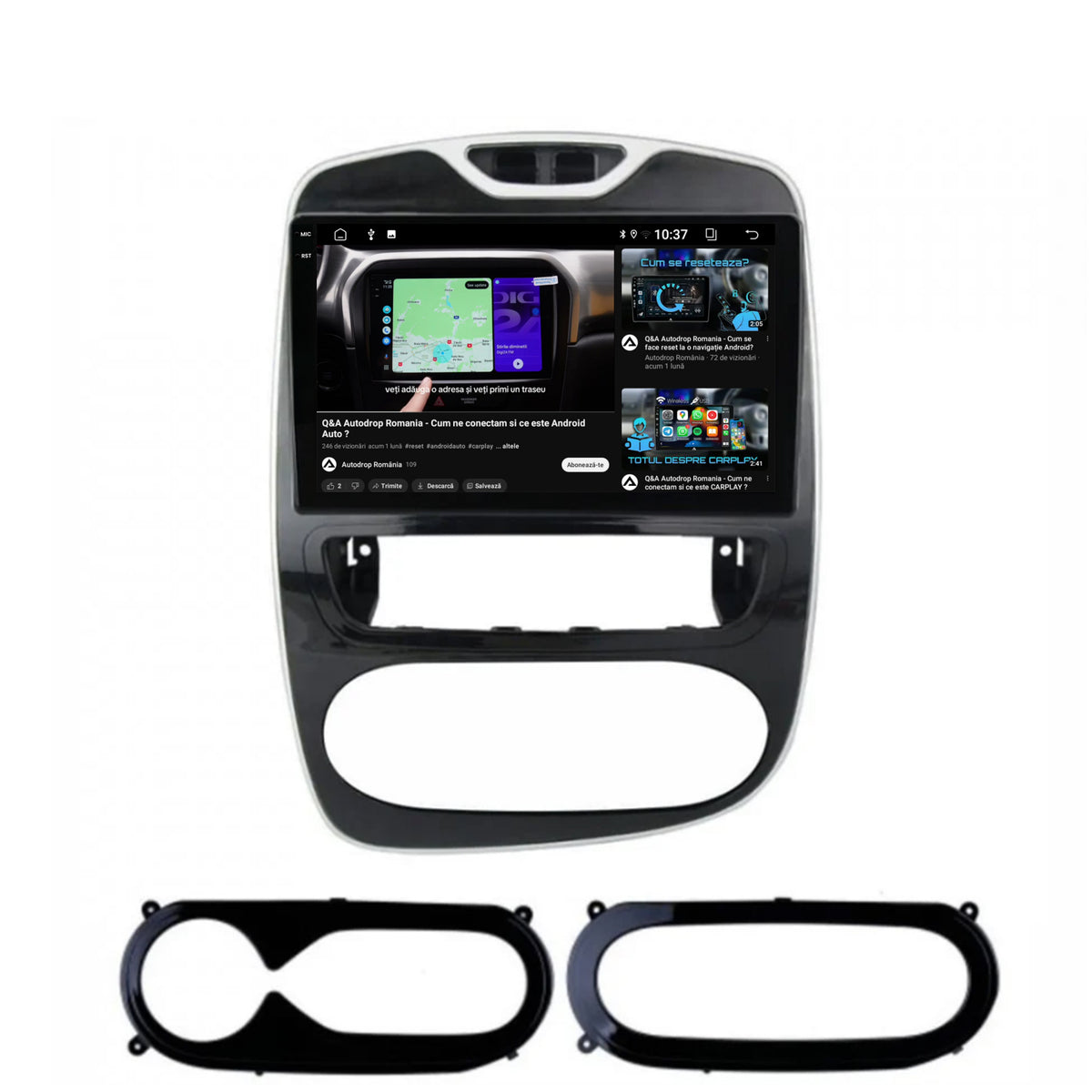 Navigatie 2K Renault Clio IV (2016-2019), Android, S-Quadcore / 4GB RAM + 64GB ROM, 9.5 Inch - AD-BGS90042K+AD-BGRKIT369-1619