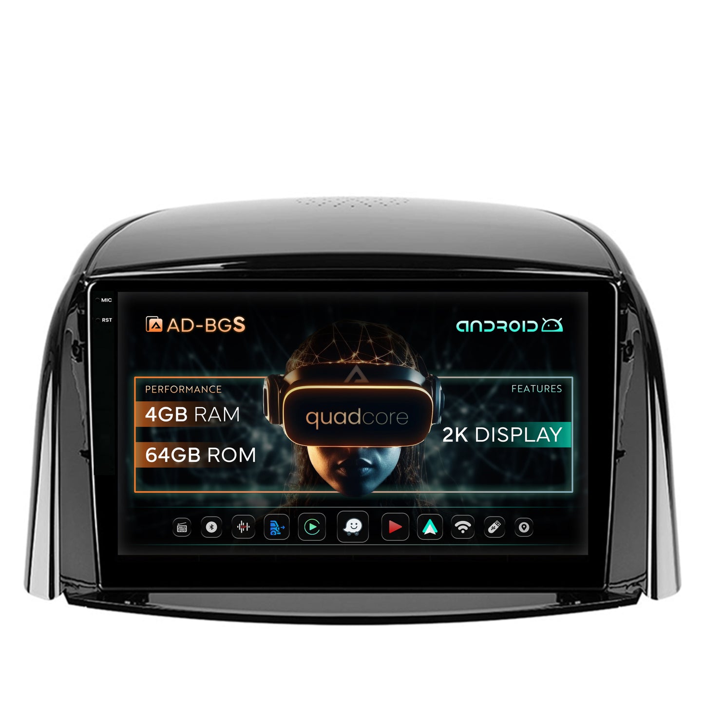 Navigatie 2K Renault Koleos (2009-2016), Android, S-Quadcore / 4GB RAM + 64GB ROM, 9.5 Inch - AD-BGS90042K+AD-BGRKIT365