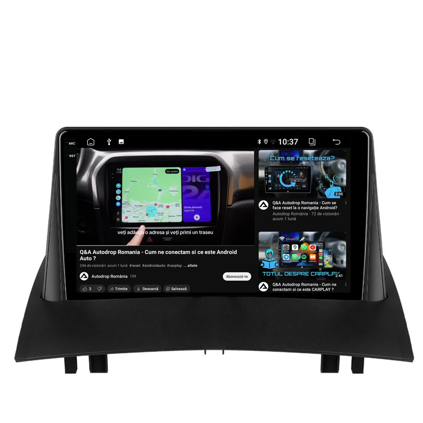 Navigatie 2K Renault Megane 2 (2002-2009), Android, S-Quadcore / 4GB RAM + 64GB ROM, 9.5 Inch - AD-BGS90042K+AD-BGRKIT371