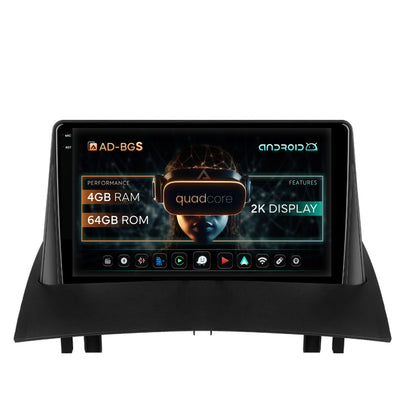 Navigatie 2K Renault Megane 2 (2002-2009), Android, S-Quadcore / 4GB RAM + 64GB ROM, 9.5 Inch - AD-BGS90042K+AD-BGRKIT371