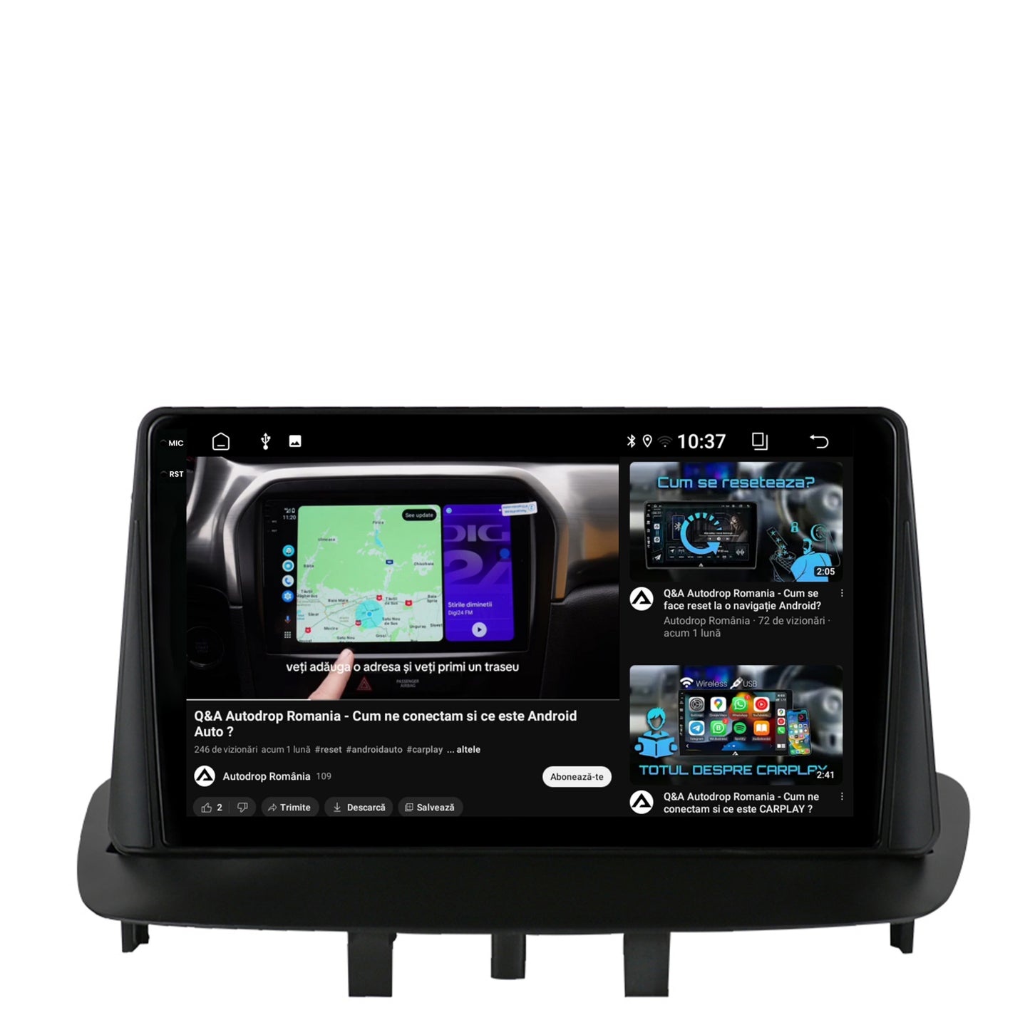 Navigatie 2K Renault Megane 3 / Fluence (2009-2016), Android, S-Quadcore / 4GB RAM + 64GB ROM, 9.5 Inch - AD-BGS90042K+AD-BGRKIT372