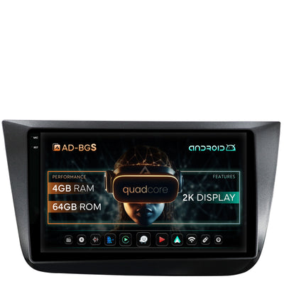 Navigatie 2K Seat Altea/Toledo (2005-2012), Android, S-Quadcore / 4GB RAM + 64GB ROM, 9.5 Inch - AD-BGS90042K+AD-BGRKIT055