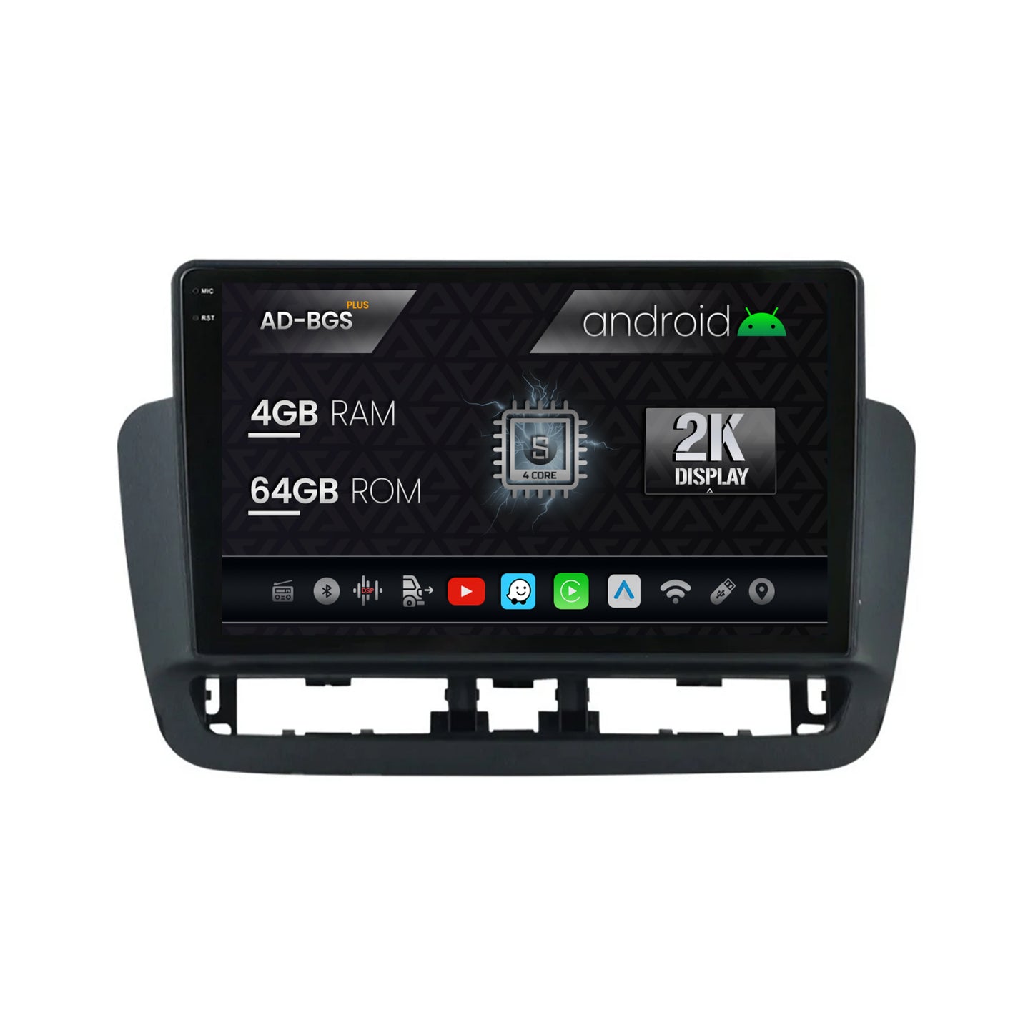 Navigatie 2K Seat Ibiza IV (2014-2017), Android, S-Quadcore / 4GB RAM + 64GB ROM, 9.5 Inch - AD-BGS90042K+AD-BGRKIT062