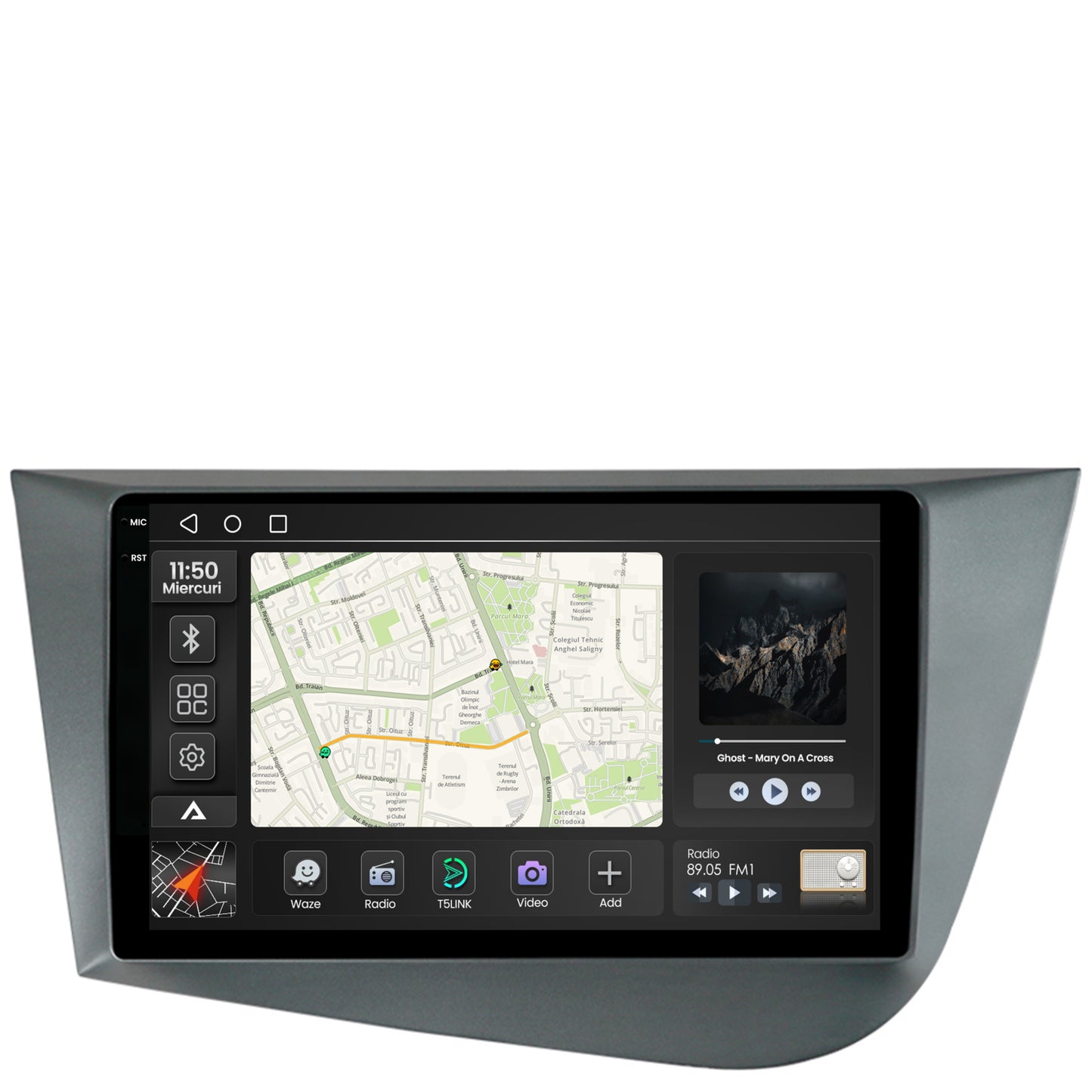 Navigatie 2K Seat Leon (2005-2012), Android, S-Quadcore / 4GB RAM + 64GB ROM, 9.5 Inch - AD-BGS90042K+AD-BGRKIT052