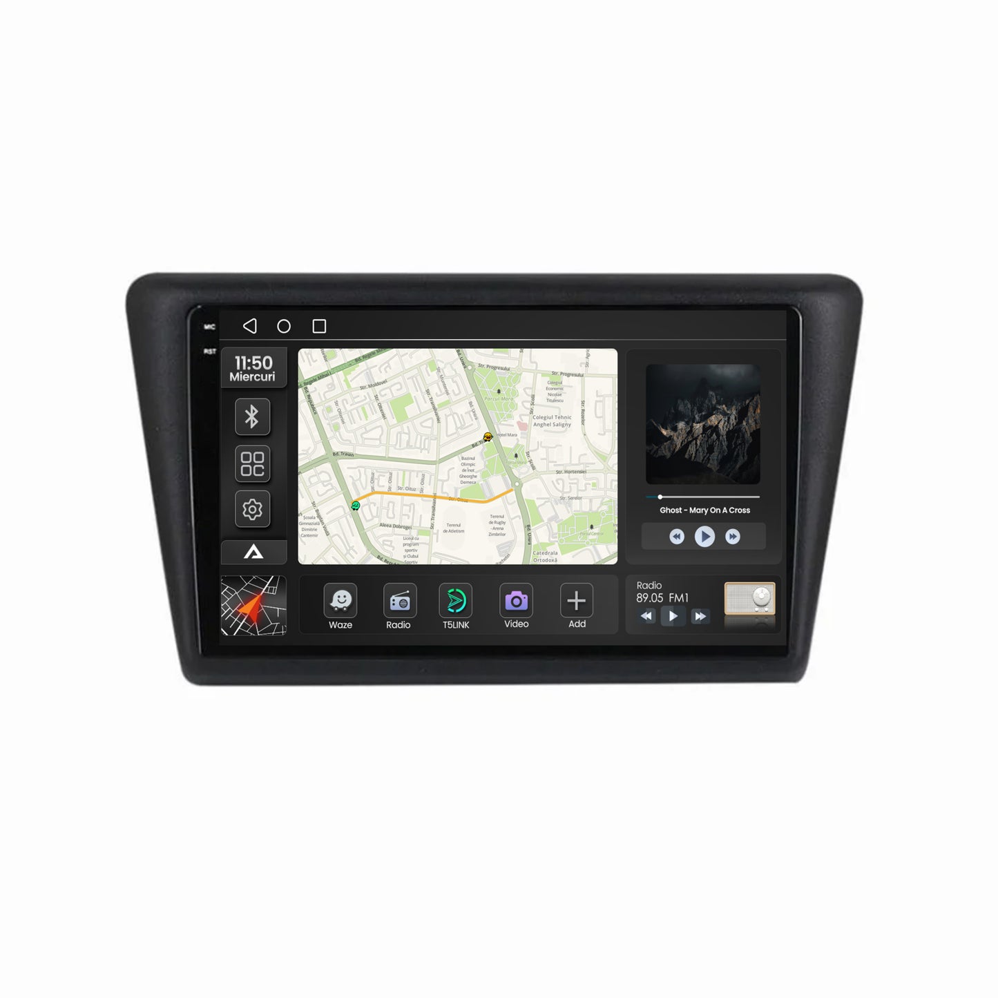 Navigatie 2K Seat Toledo / Skoda Rapid (2012-2019), Android, S-Quadcore / 4GB RAM + 64GB ROM, 9.5 Inch - AD-BGS90042K+AD-BGRKIT026V2