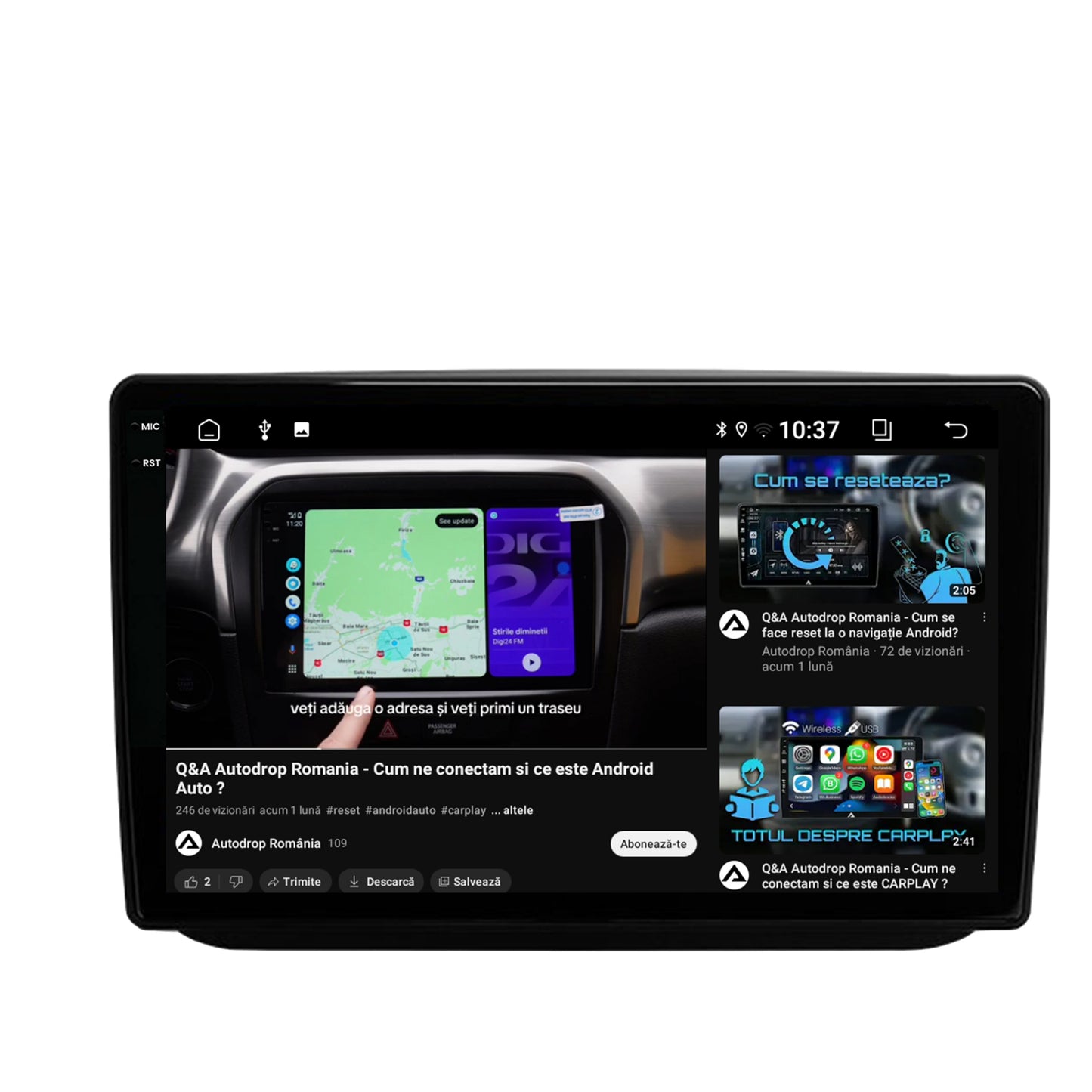 Navigatie 2K Skoda Fabia (2007-2014), Android, S-Quadcore / 4GB RAM + 64GB ROM, 10.36 Inch - AD-BGS100042K+AD-BGRKIT046
