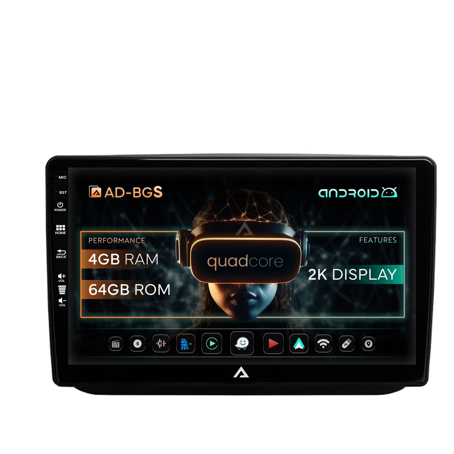 Navigatie 2K Skoda Fabia (2007-2014), Android, S-Quadcore / 4GB RAM + 64GB ROM, 10.36 Inch - AD-BGS100042K+AD-BGRKIT046