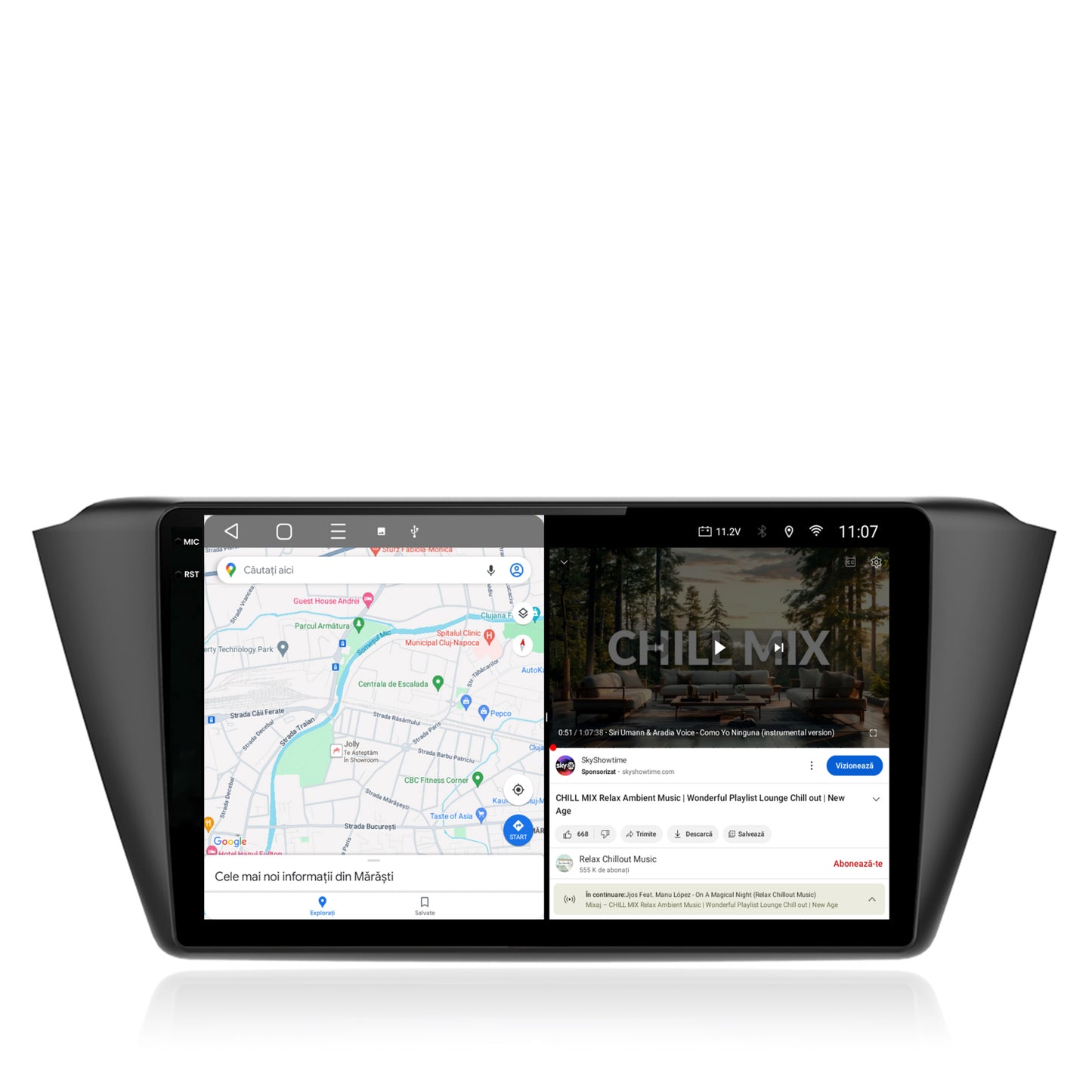 Navigatie 2K Skoda Fabia (2015+), Android, S-Quadcore / 4GB RAM + 64GB ROM, 9.5 Inch - AD-BGS90042K+AD-BGRKIT039
