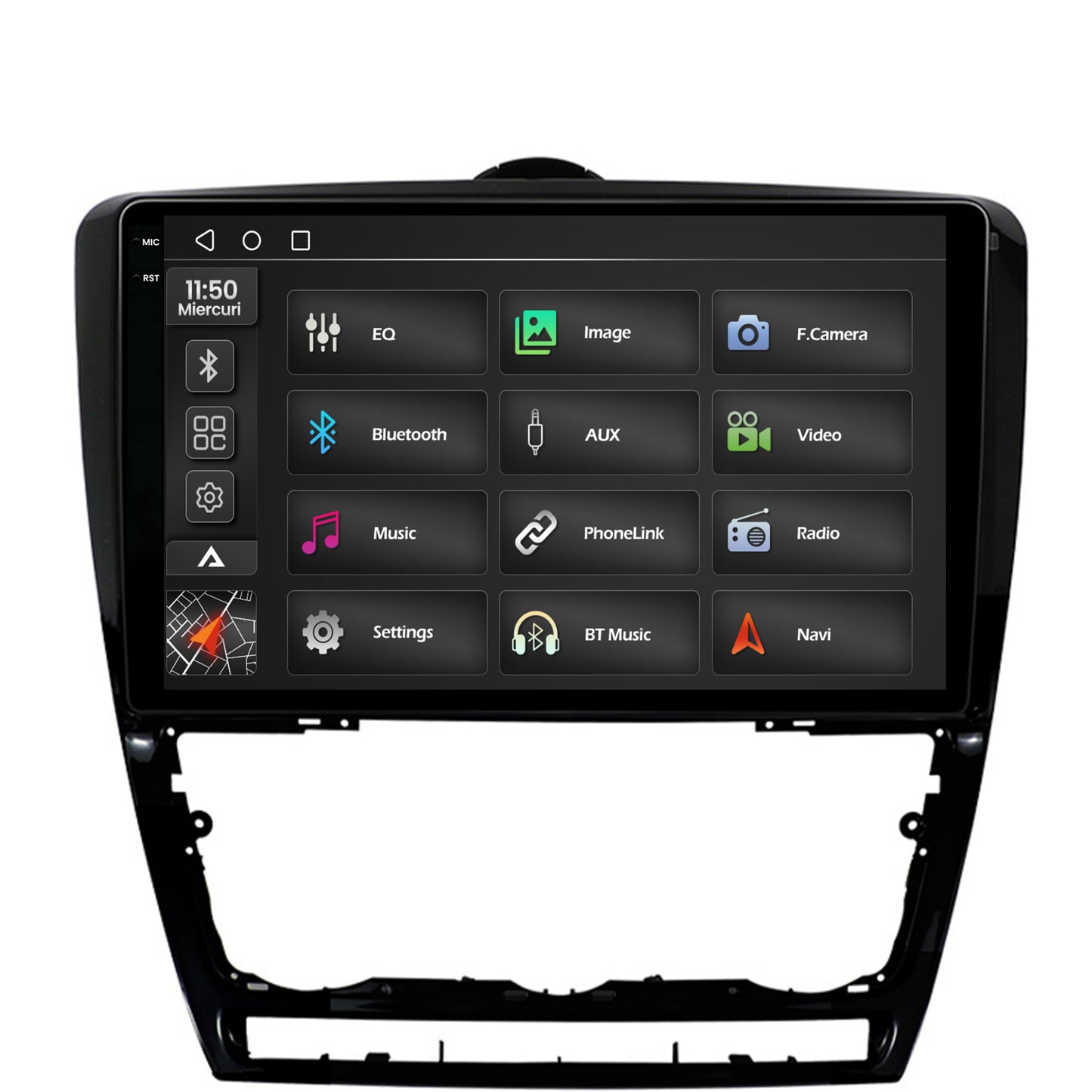 Navigatie 2K Skoda Octavia 2, Android, S-Quadcore / 4GB RAM + 64GB ROM, 10.36 Inch - AD-BGS100042K+AD-BGRKIT048v2