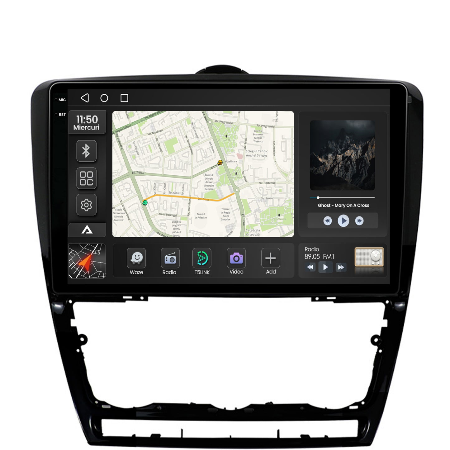 Navigatie 2K Skoda Octavia 2, Android, S-Quadcore / 4GB RAM + 64GB ROM, 10.36 Inch - AD-BGS100042K+AD-BGRKIT048v2
